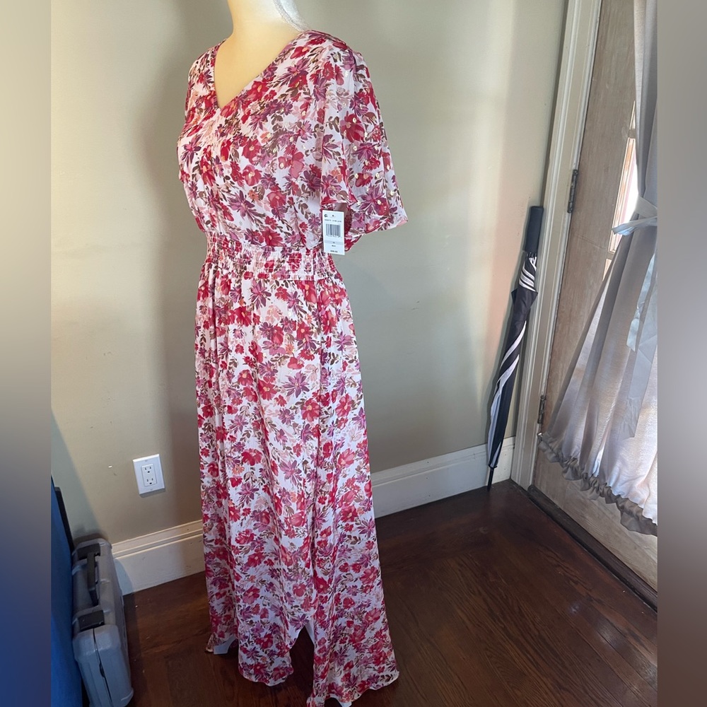 MSK Plus Size Floral-Print
Short-Sleeve Maxi Dress in 1X - Picture 6 of 11